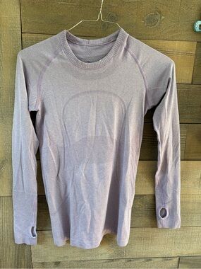 Light Purple Long Sleeve Seamless Top
